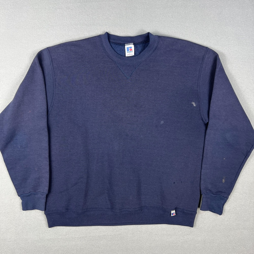 VTG Russell Athletic Sweatshirt Mens Large Distressed Faded 1990s Kanye USA‎